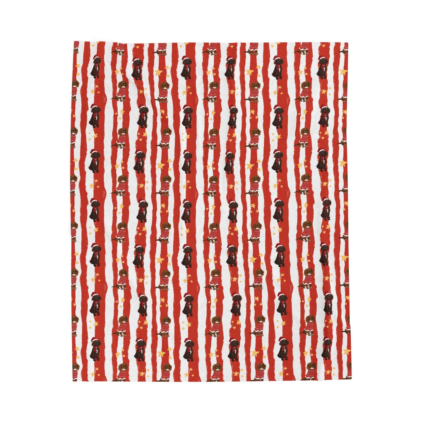 Holiday Dachshund Velveteen Plush Blanket