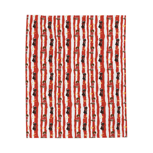 Holiday Dachshund Velveteen Plush Blanket